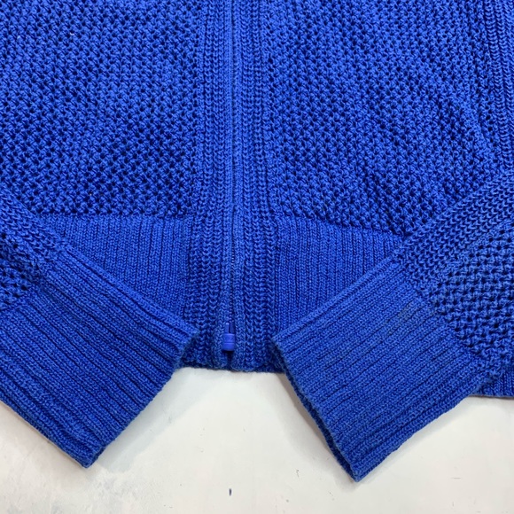 Athleta Royal Blue Mesh Zip Front Cardigan Sweater - Picture 7 of 8